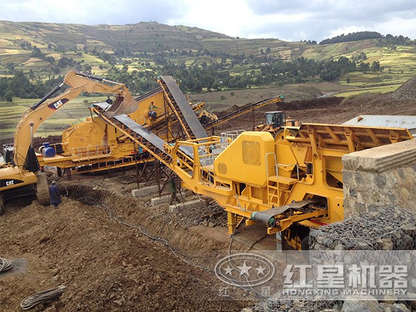 可移動破碎站(鄂破機(jī)+反擊破) 可移動破碎站(鄂破機(jī)+反擊破)