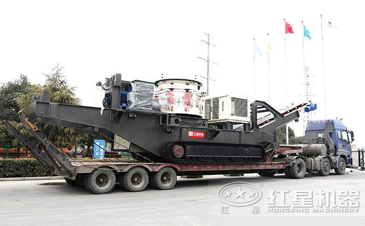 履帶移動建筑垃圾圓錐破+篩分一體機(jī)