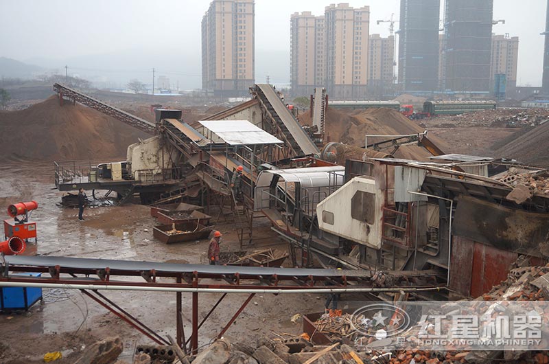 日產1000-2000噸建筑垃圾生產線作業現場 日產1000-2000噸建筑垃圾生產線作業現場