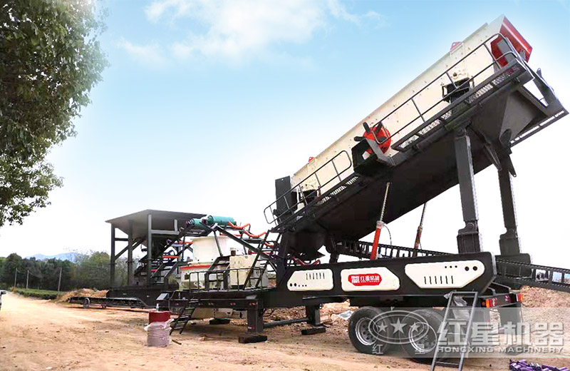 輪胎式建筑廢料制砂機 輪胎式建筑廢料制砂機